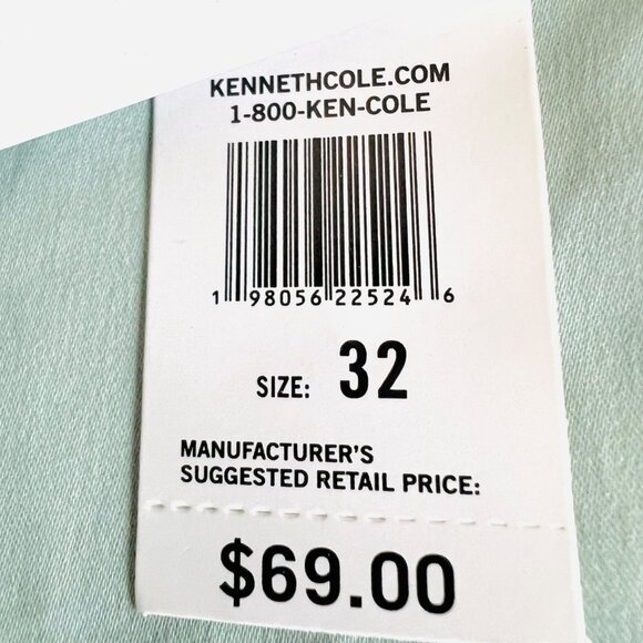 Kenneth Cole Men's Green Slim Fit Lightweight Stretch Chino Shorts Size 32 NWT - Picture 12 of 12